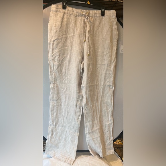 Ellen Tracy Women's Cream Drawstring Pants - Picture 1 of 4